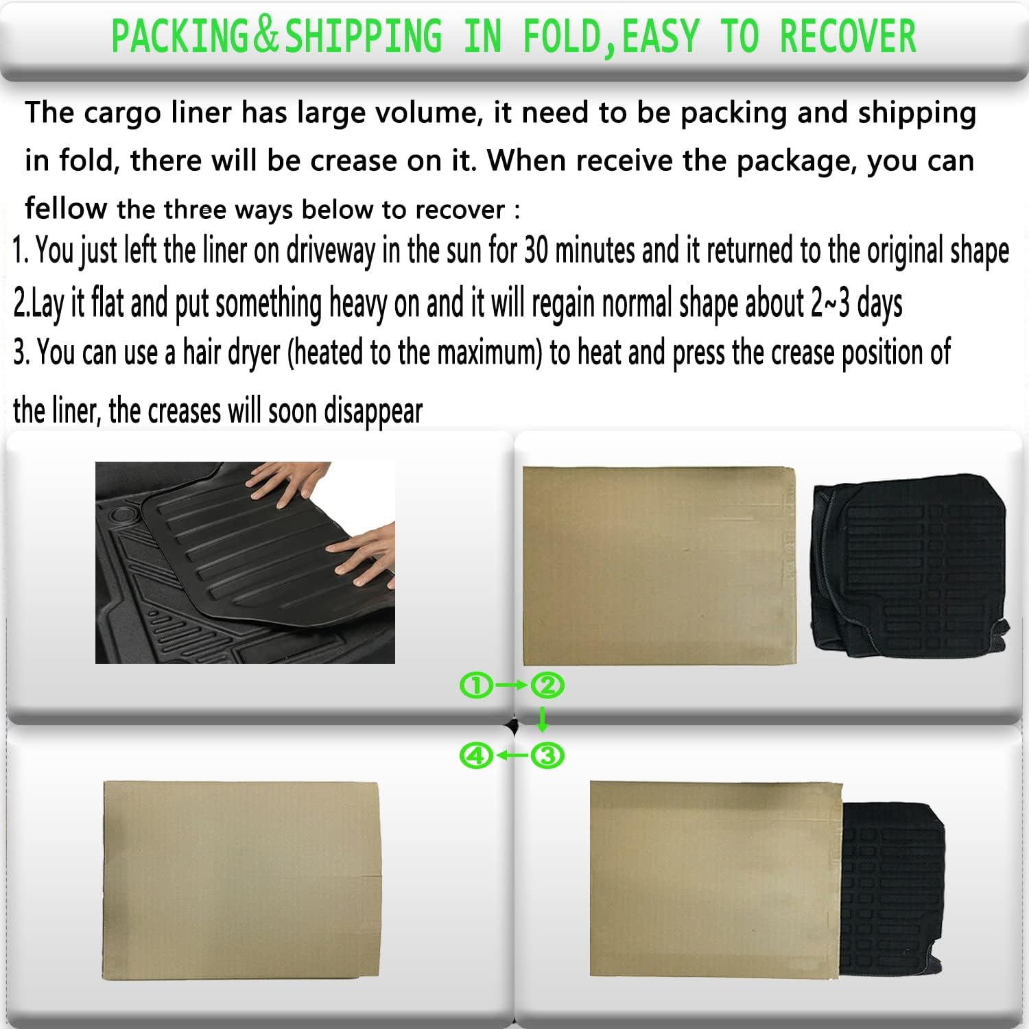 Black TPO Cargo Liners for Ford Escape 2013-2019, Pack of 2 G71837