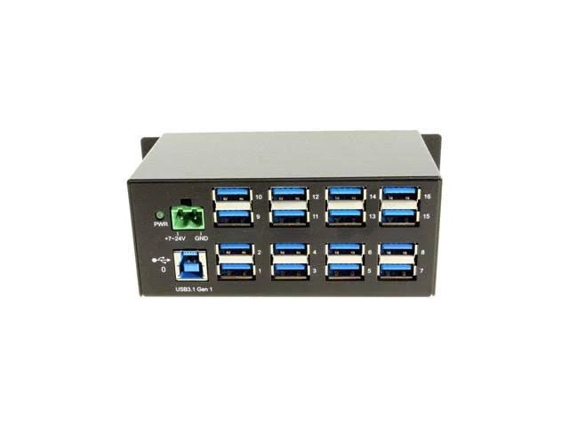 16-Port USB 3.2 Gen1 DIN Rail Mount Y123