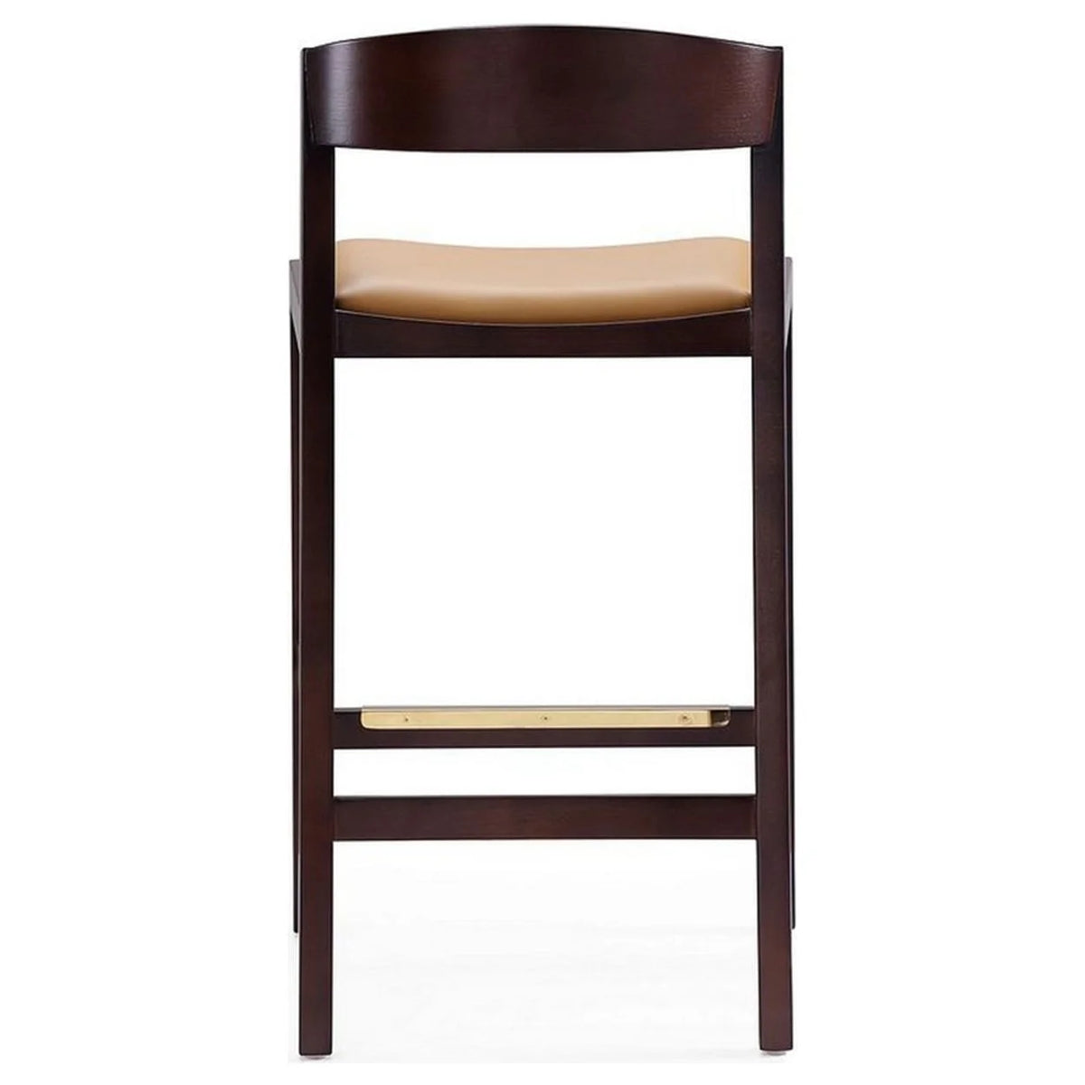 Camel and Dark Walnut Beech Wood Counter Height Bar Stool (Set of 2) W98227