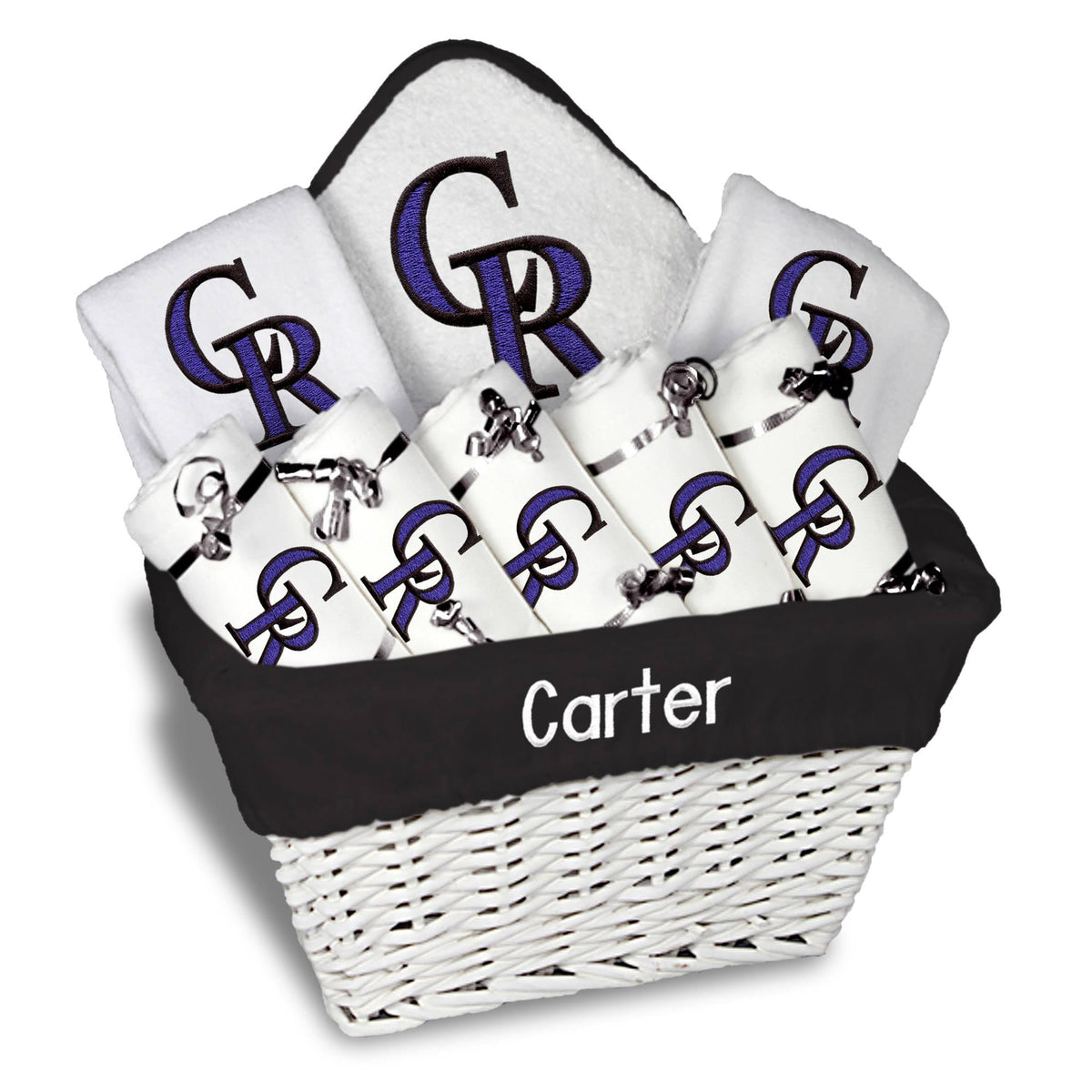 Newborn Infant White Gift Basket I2001