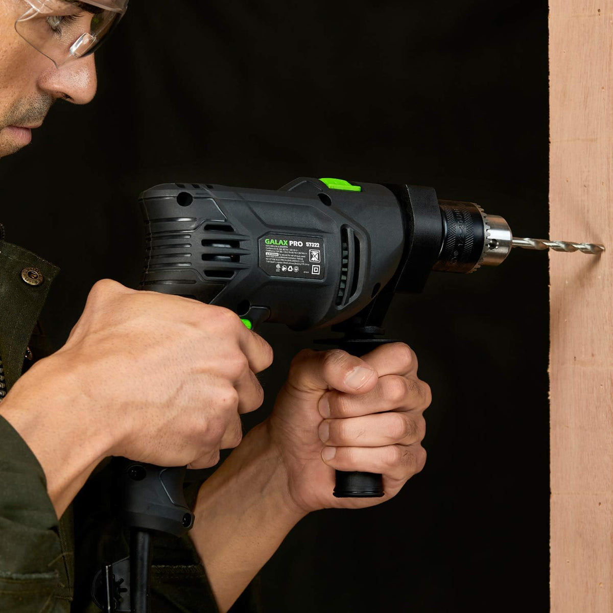 5Amp 1/2-inch Corded Impact Drill with 105pcs Accessories, Variable Speed 0-3000, Hammer and Drill 2 Functions in 1, 360°Rotating Handle, Depth Gauge, Carrying Case Included Pack of 2 Q373