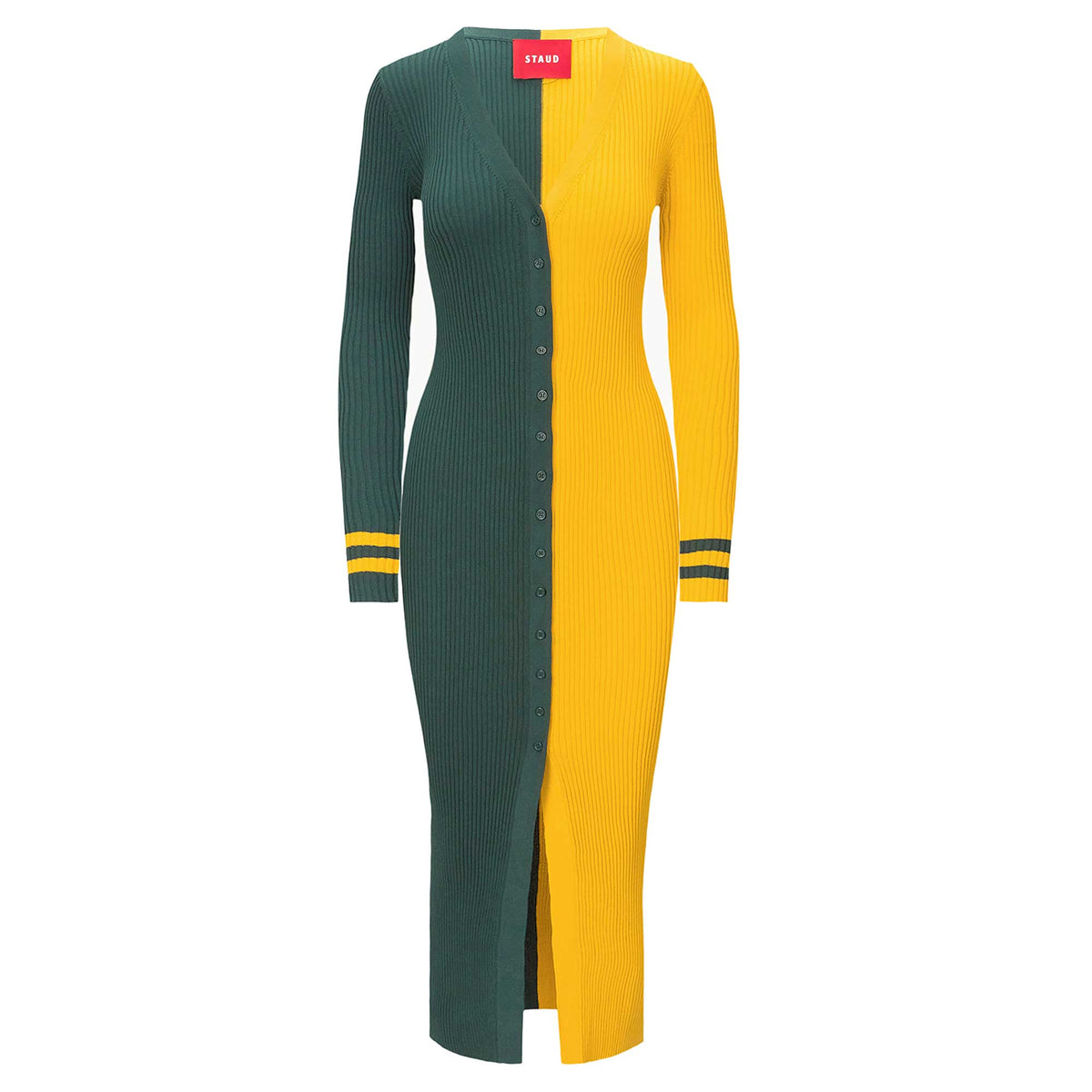 Green Bay Packers Knit Button-Up Sweater Dress M925060