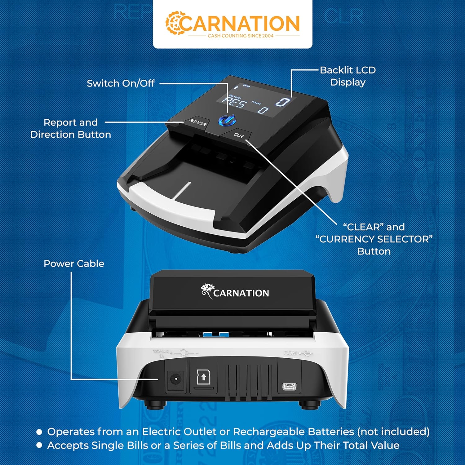 Automatic Counterfeit Bill Detector with Ultraviolet, Magnetic Ink, IR Technology L713601