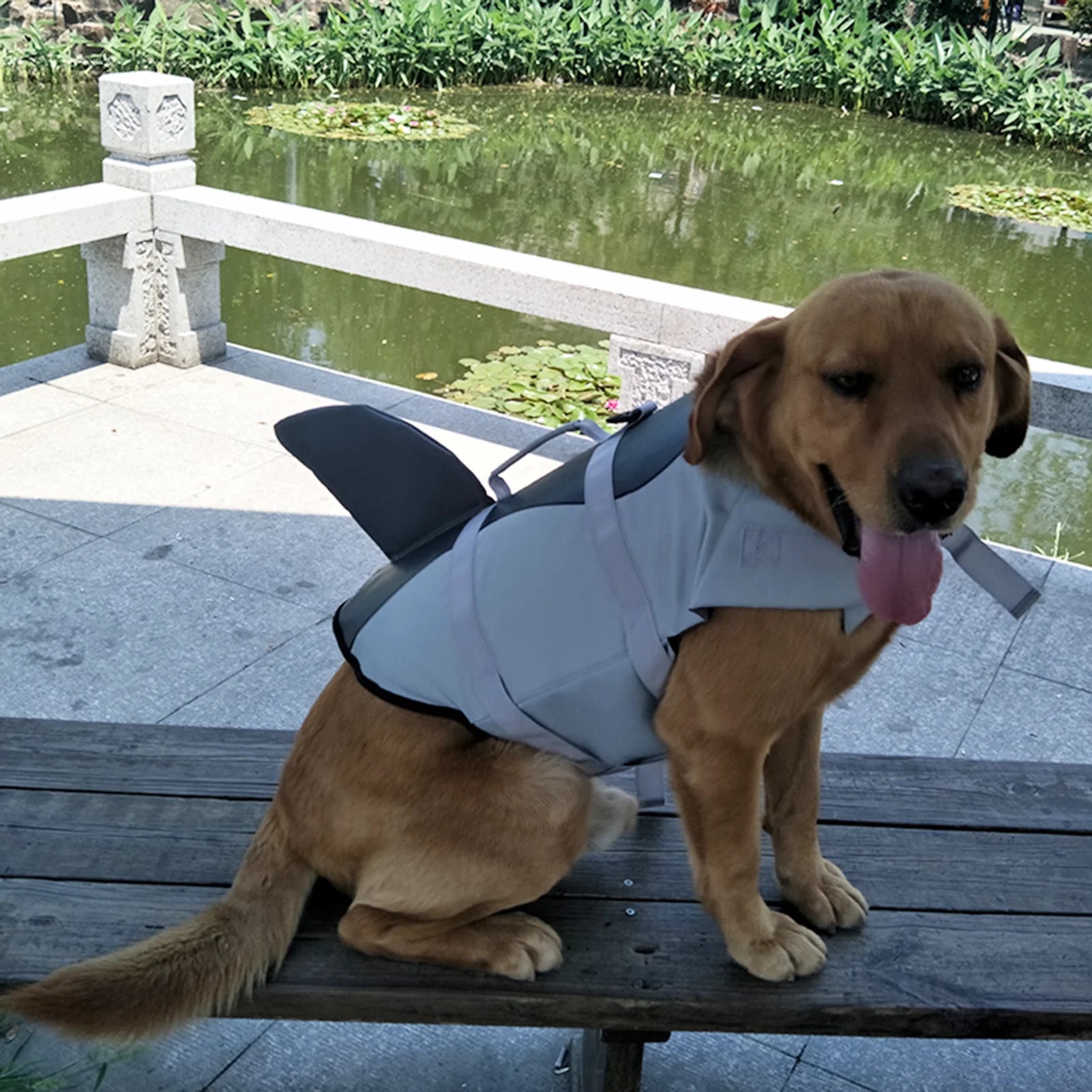 Dog Life Jacket Shark Swimsuit Vest Safety Wear T650