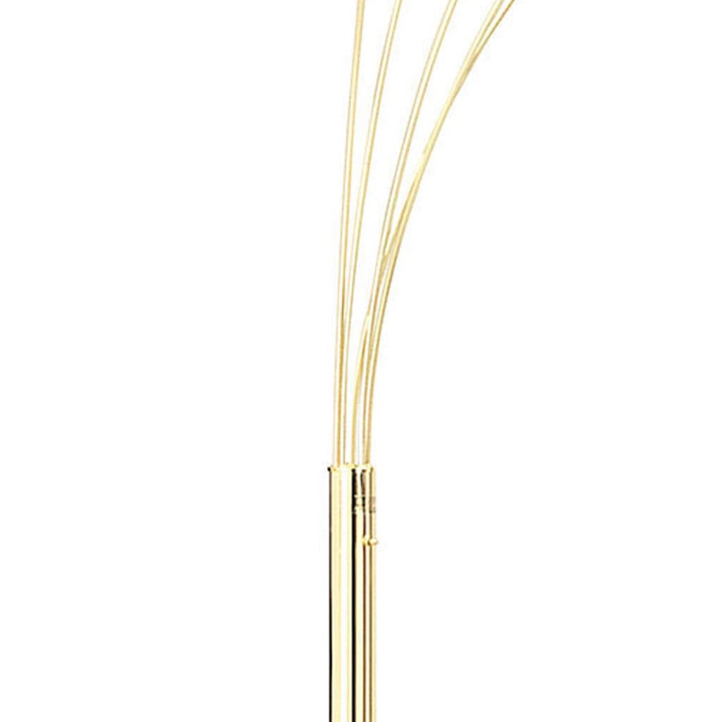 Gold and Black Metal Lamp with 5 Adjustable Arch Arms O83575