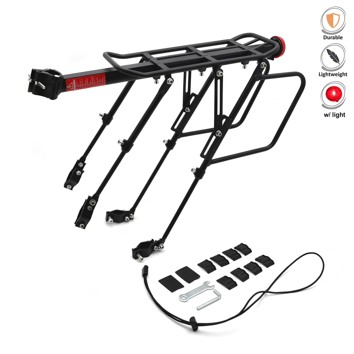 Mountain Bike Rear Rack Luggage Carrier with Light 45KG Z565