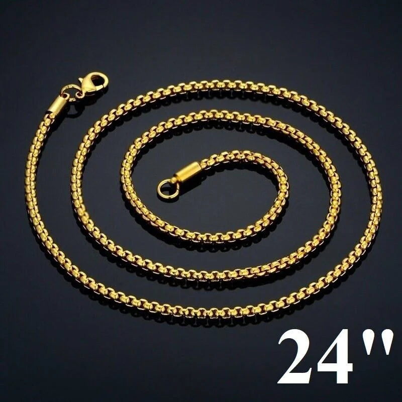 18k Gold Filled Dragon Pendant Cuban Link Chain 24" Necklace F973322