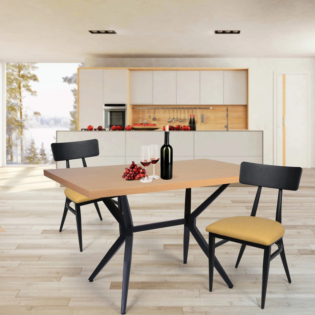 48"x30" Dining Table with Solid Metal Legs C680