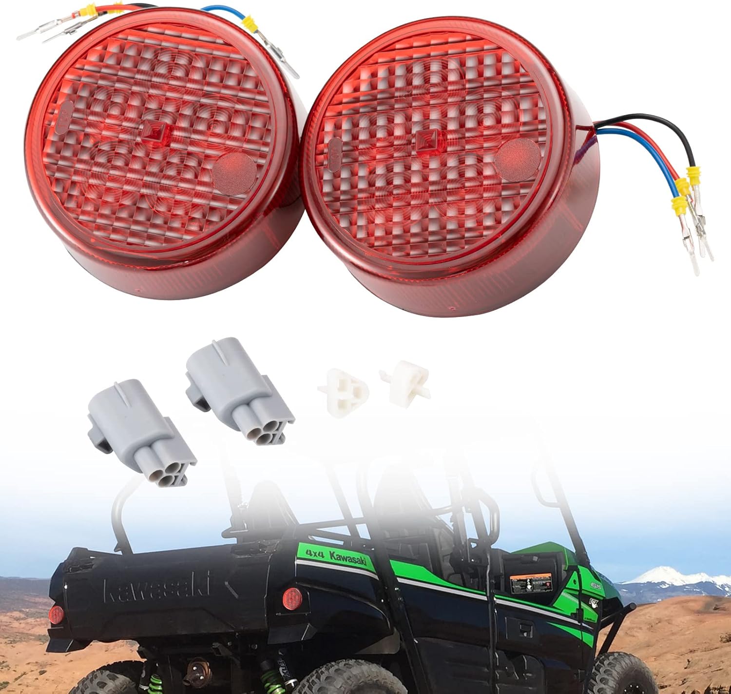 LED Tail Light for Kawasaki Teryx Teryx4, Waterproof Red Brake Stop Taillight S417791