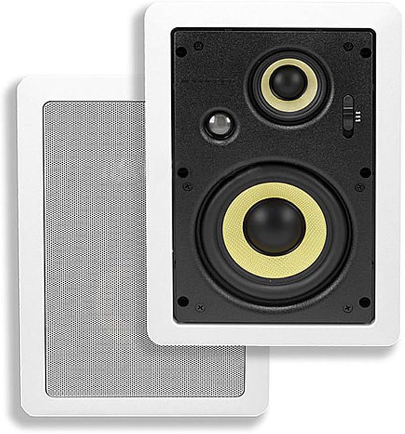 3-Way Fiber In-Wall Speakers 8 Inch Pair With Removable And Paintable Grille R35682