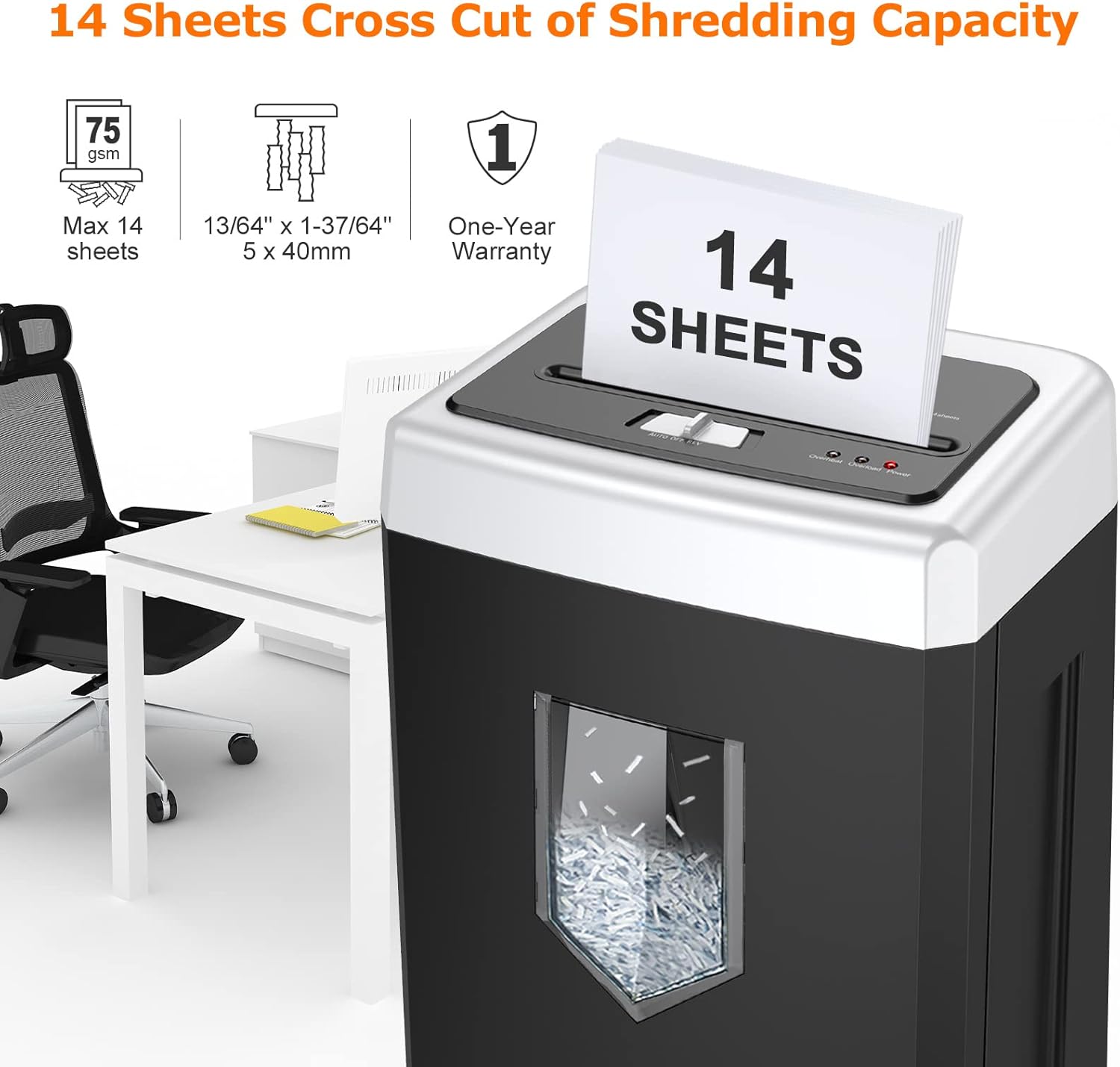 14-Sheet Cross-Cut Paper Shredder S714