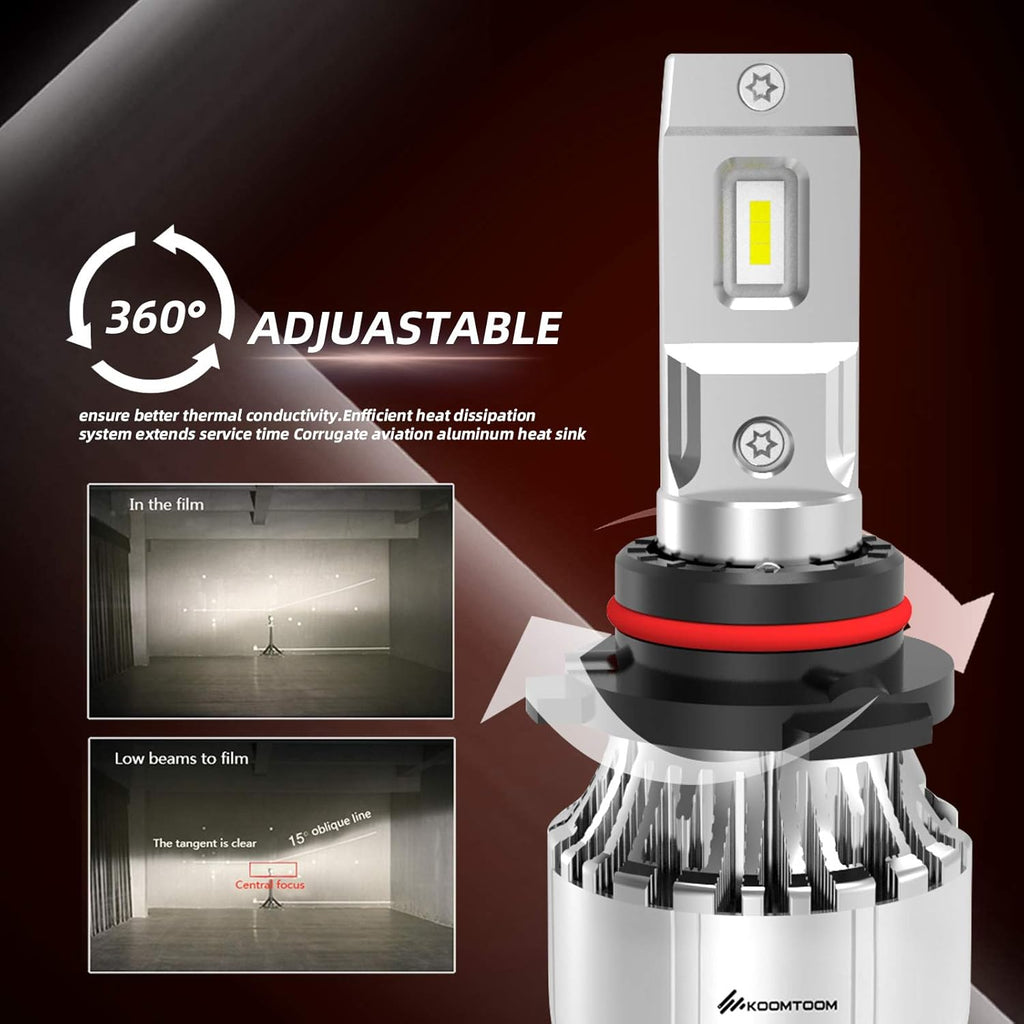 64W 12000Lm 5000K Warm White HB3 LED Headlight Bulb Conversion Kit, Pack of 2 U27437