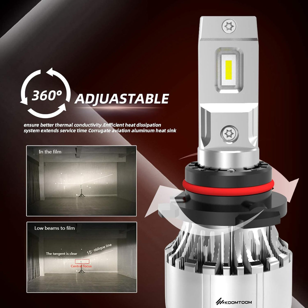 64W 12000Lm 5000K Warm White HB3 LED Headlight Bulb Conversion Kit, Pack of 2 U27437