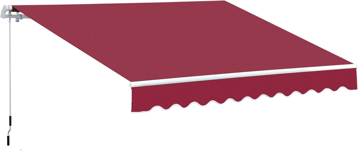 Retractable Patio Awning Canopy with Manual Crank Handle R746