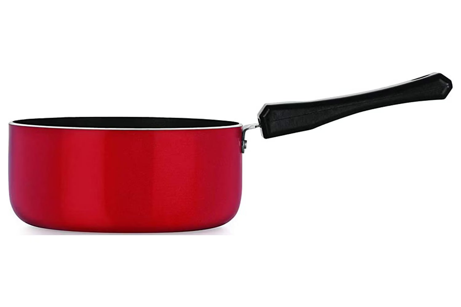 Red Non Stick Aluminium Sauce Pan, 1.8 Litre D4179