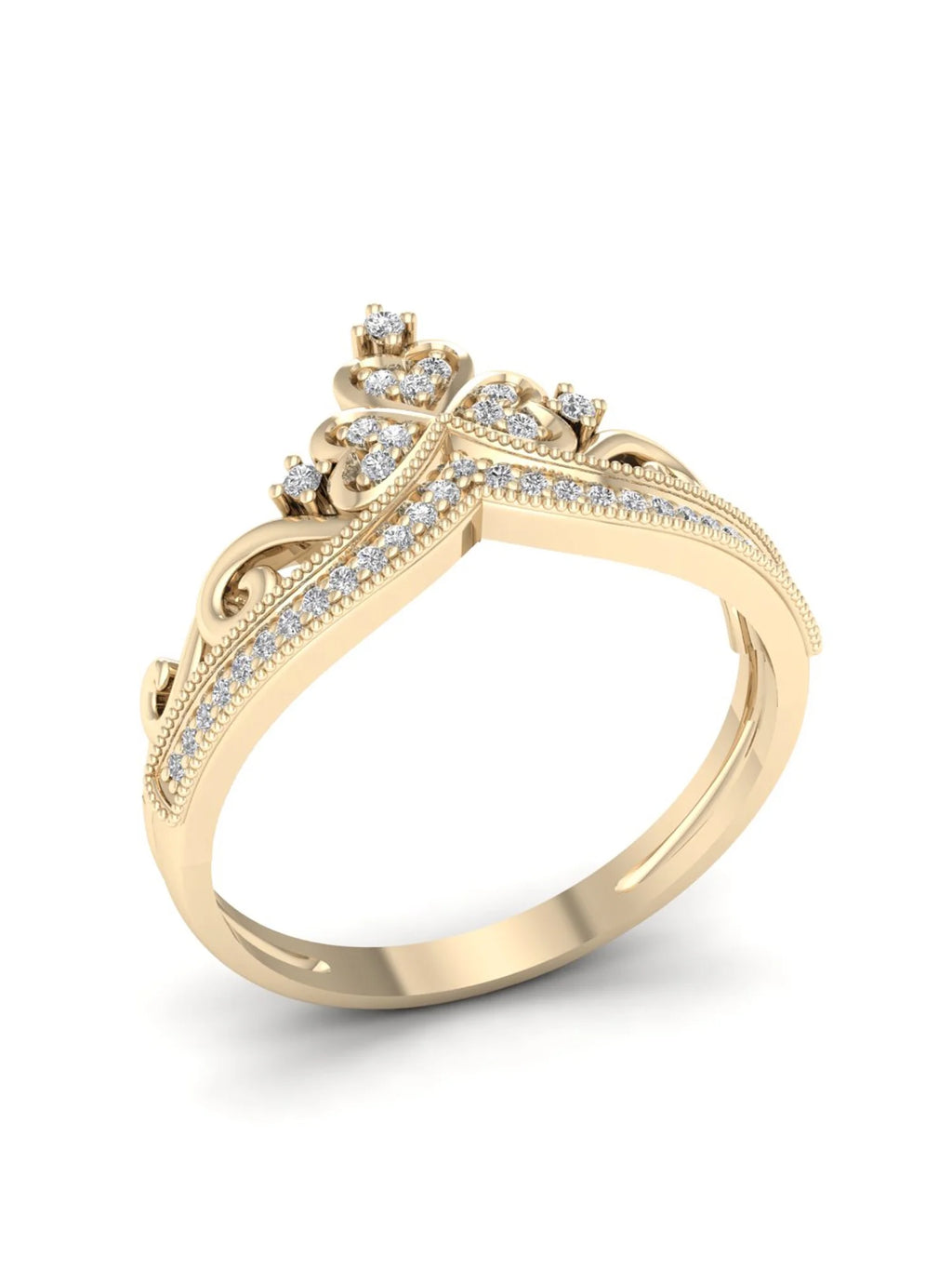 10K Yellow Gold Diamond Crown Ring H5818