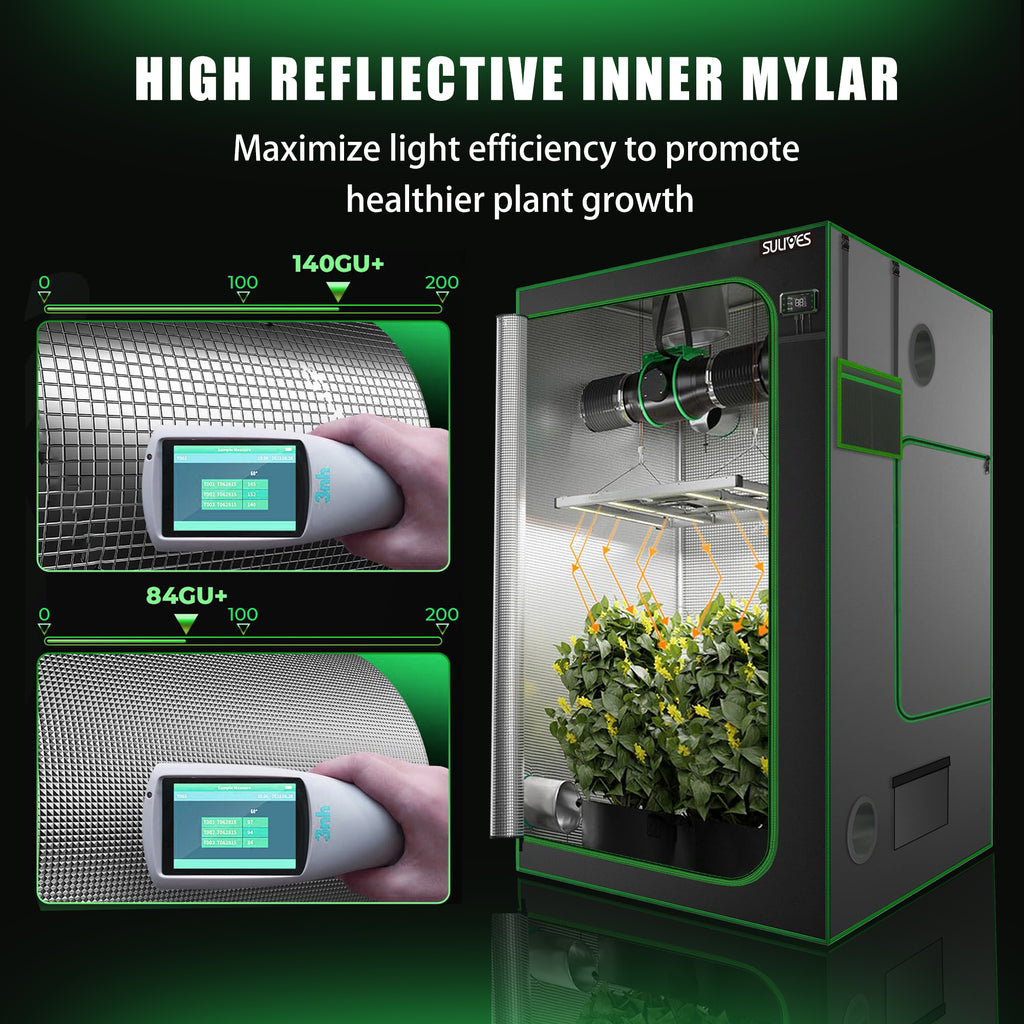 24"x24"x48" Water-Resistant Hydroponic Grow Tent with Observation Window V408315