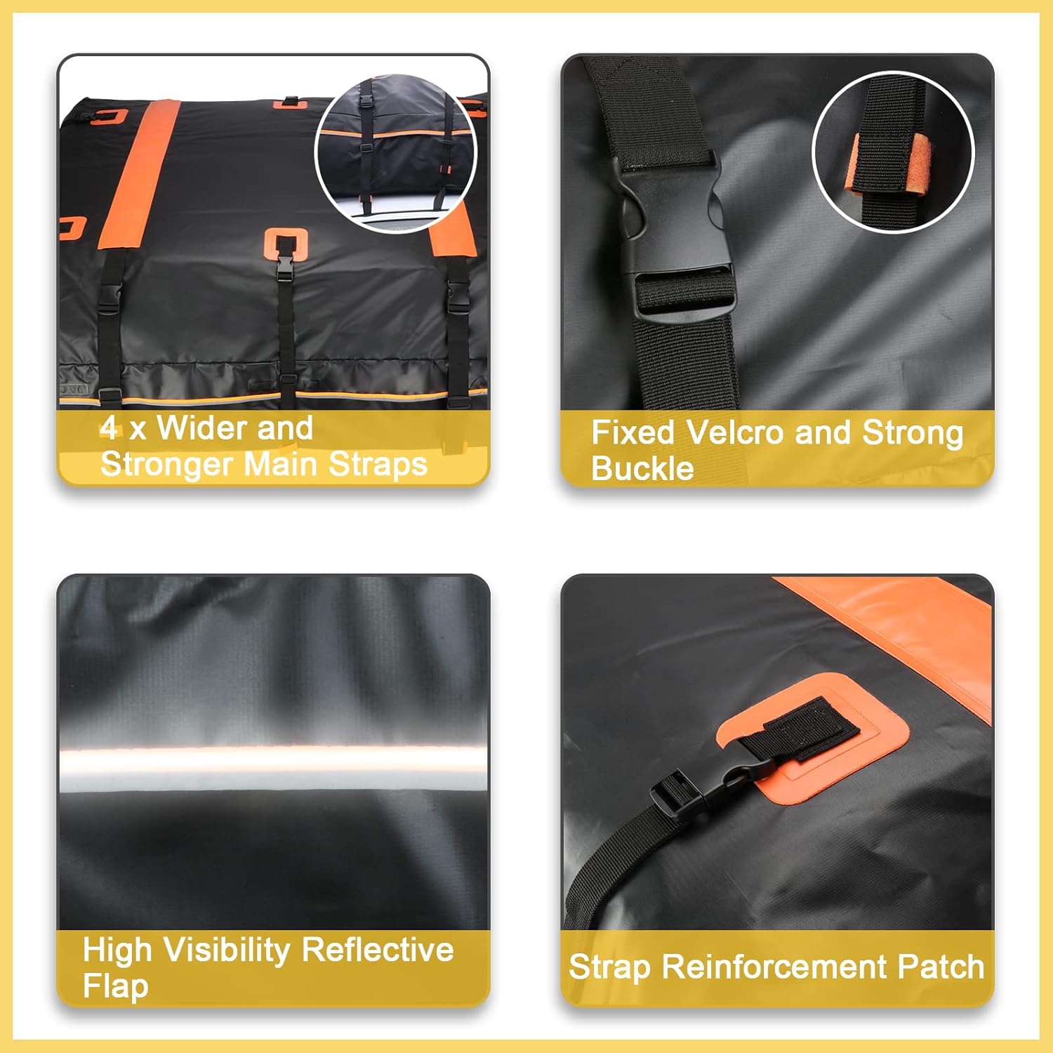 Car Rooftop Carrier Soft Cargo Box 20 Cubic Feet Waterproof Roof Bag with Reflective Strip W270
