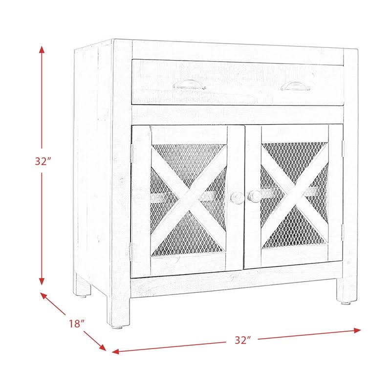 White 2-Door Accent Chest N715