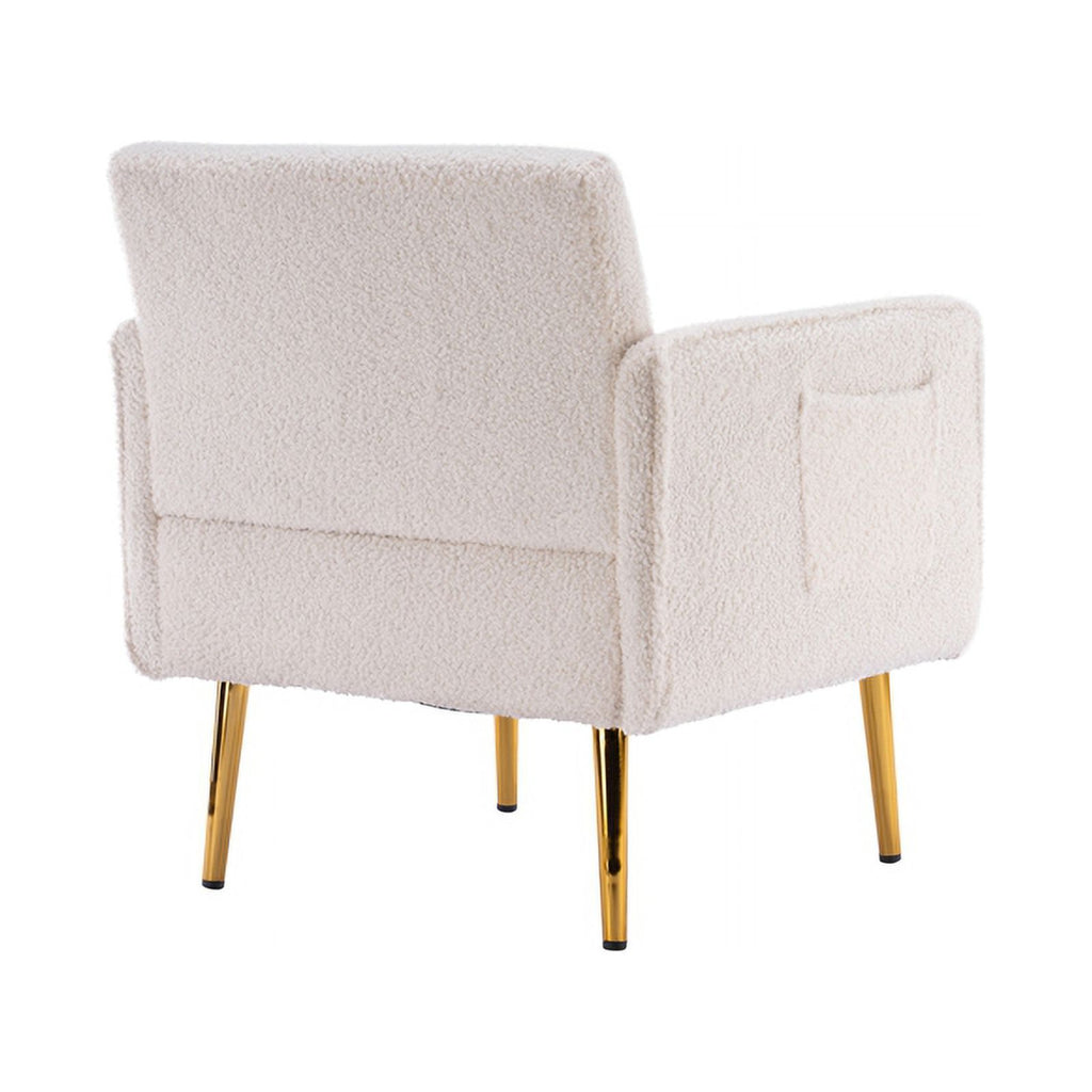White Velvet Accent Armchair D8327