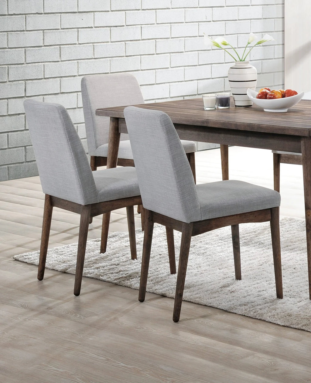 Solid Wood Fabric Upholstered Dining Chair 2Pcs Set Z134