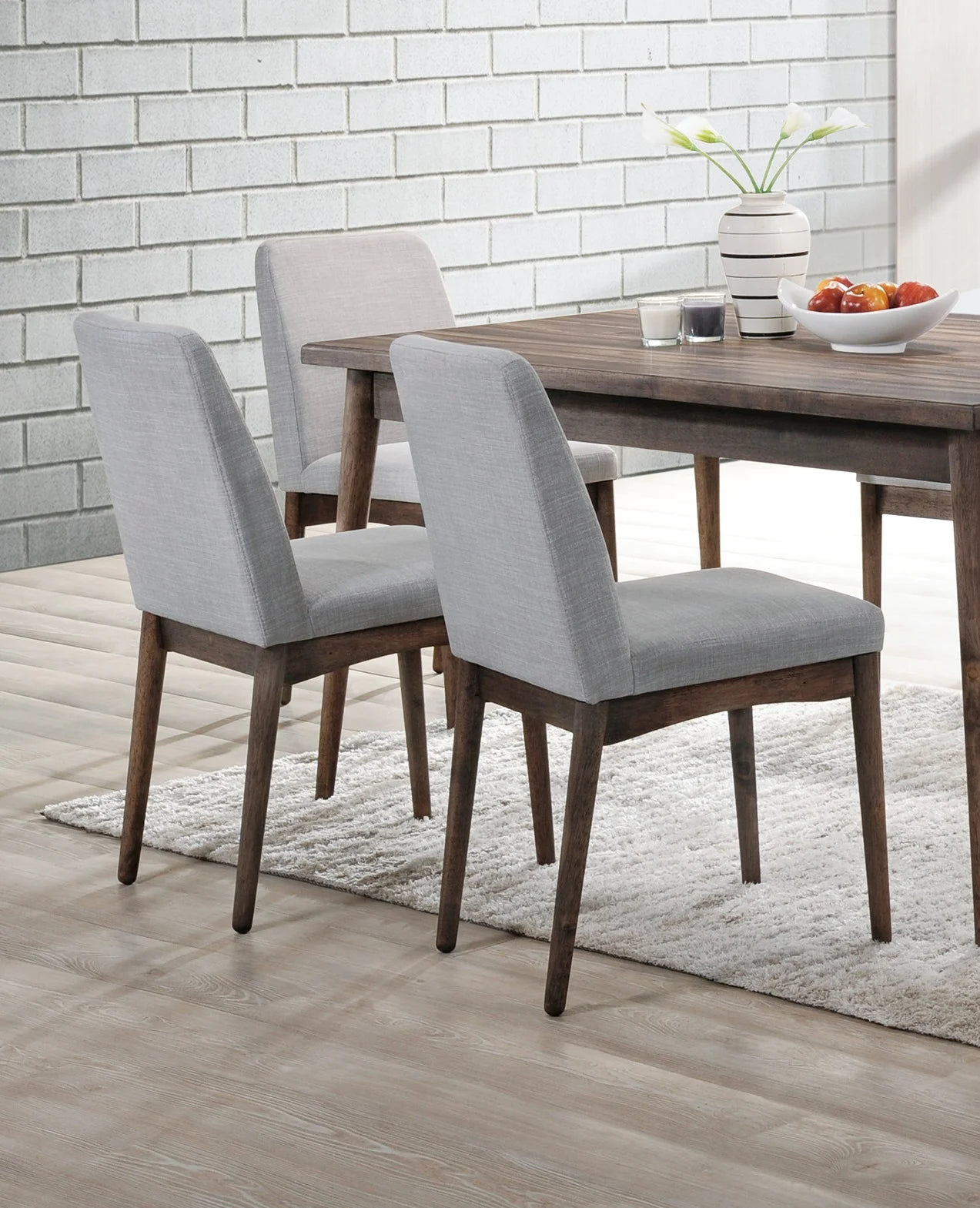 Solid Wood Fabric Upholstered Dining Chair 2Pcs Set Z134