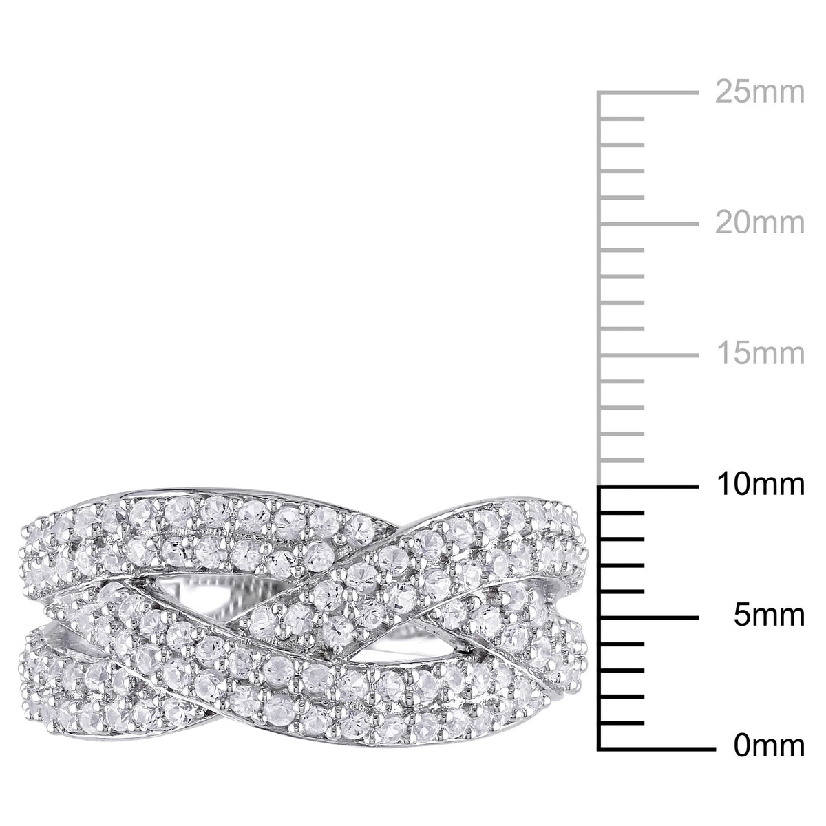 Created White Sapphire Sterling Silver Multi-Row Ring A713