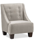 Velvet Light Grey Kids Chair with Buttons L42494