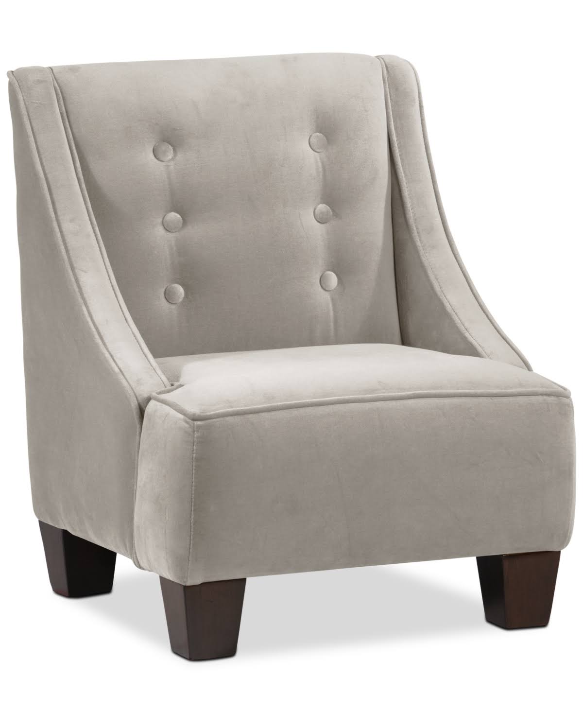 Velvet Light Grey Kids Chair with Buttons L42494