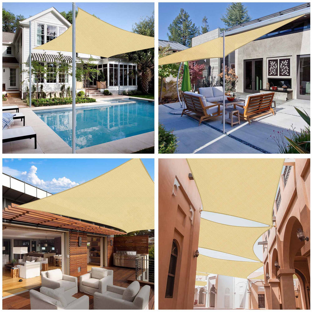 16x12 Ft 97% UV Block Rectangle HDPE Sun Shade Sail Canopy K876