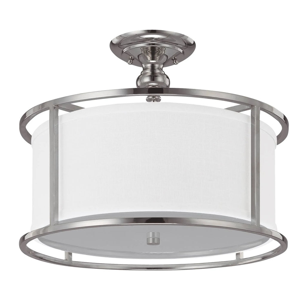 Polished Nickel 3 Light Semi-Flush K273