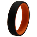Silicone 6mm 2Layer Ring - Orange-Black - 13 mm Ring R9704
