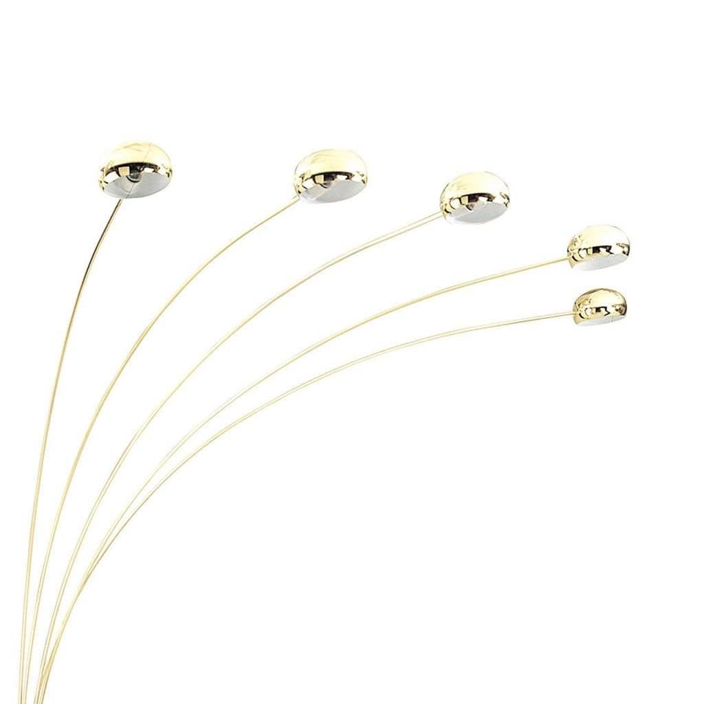 Gold and Black Metal Lamp with 5 Adjustable Arch Arms O83575