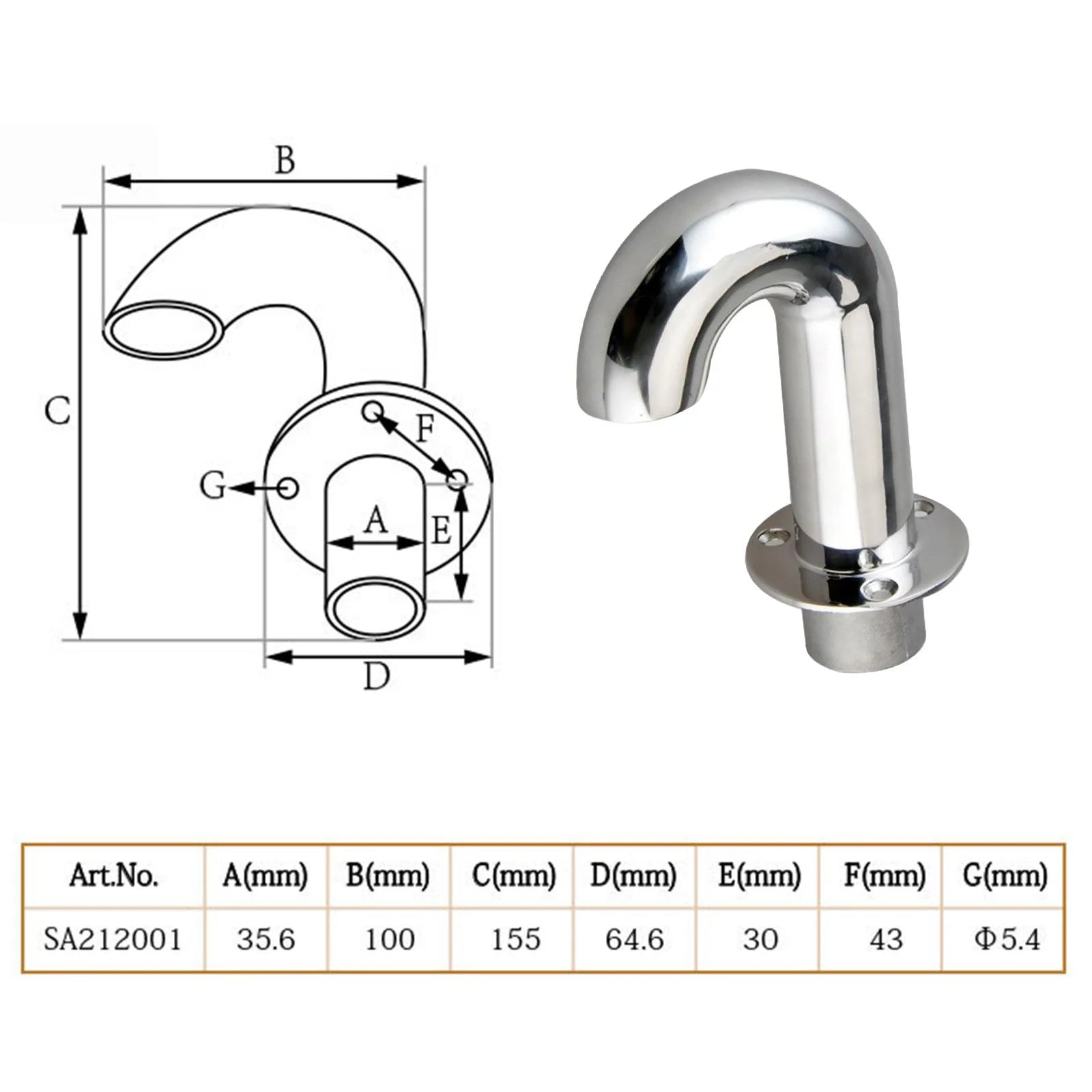 35mm High Outlet for Marine Boat L564