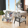 White Floral Paisley Upholstered Accent Chair N4126