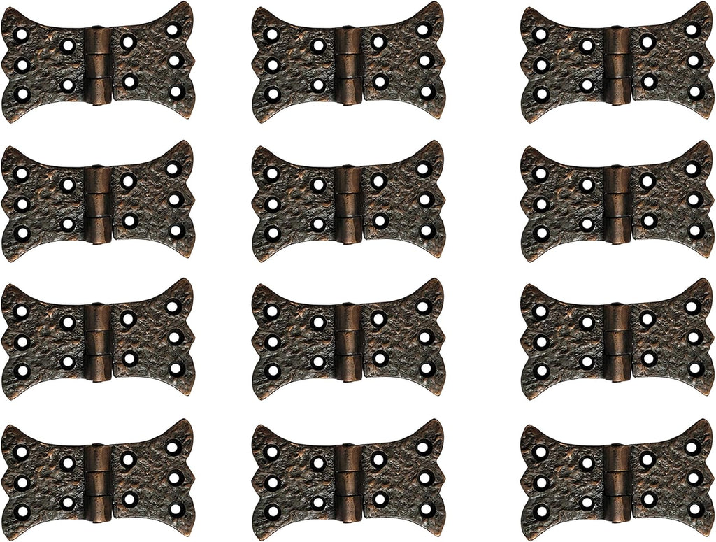 Antique Cast Iron Cabinet Butterfly Hinges (2 Pack, Green Patina) W59495