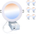 LED Canless Recessed Downlight 4-inch, 5 CCT Adjustable Dimmable, 9W, Black Finish, 6 Pack G6762