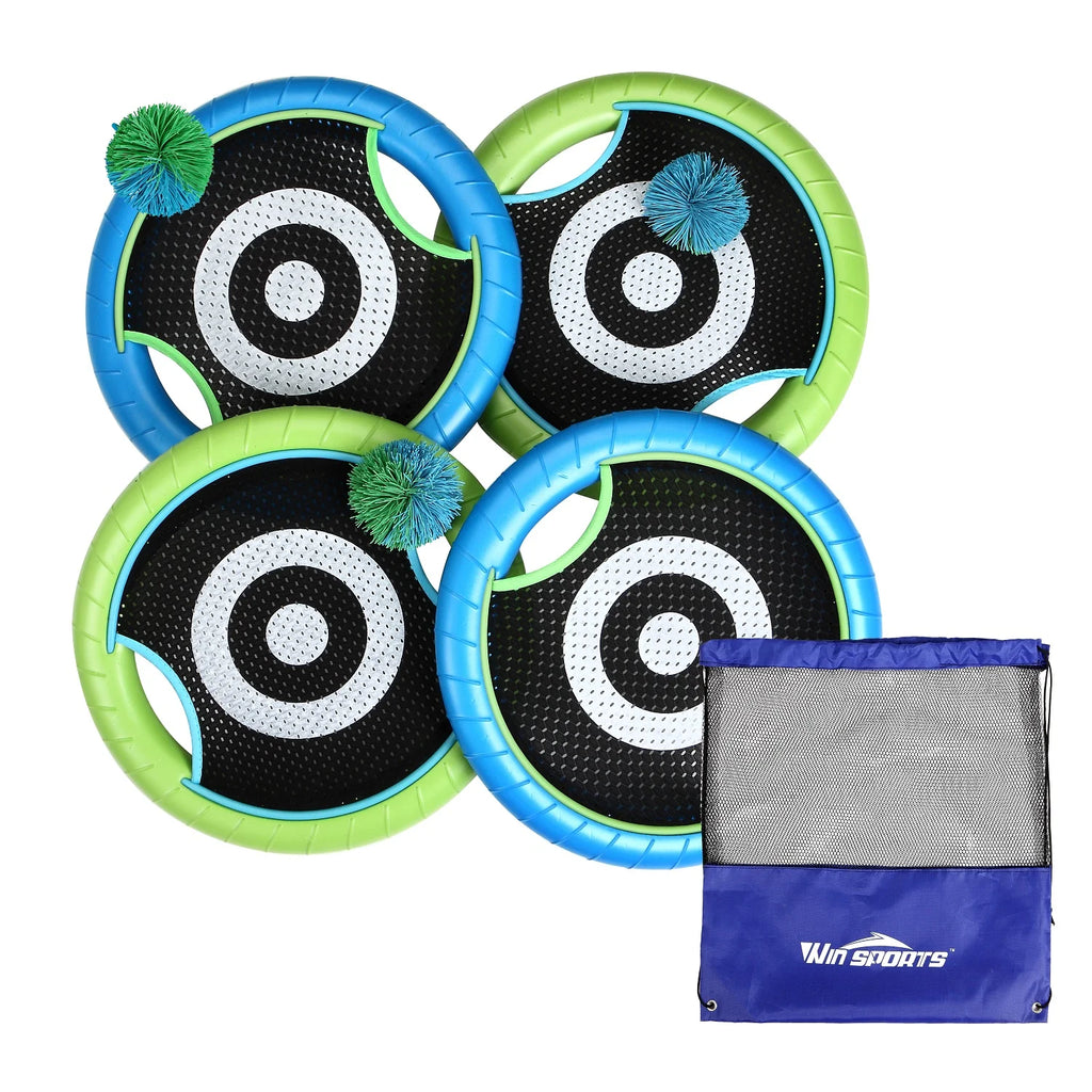 Trampoline Paddles for 4 Players, Bouncy Disc Paddle Ball Game Frisbee Set Q40243