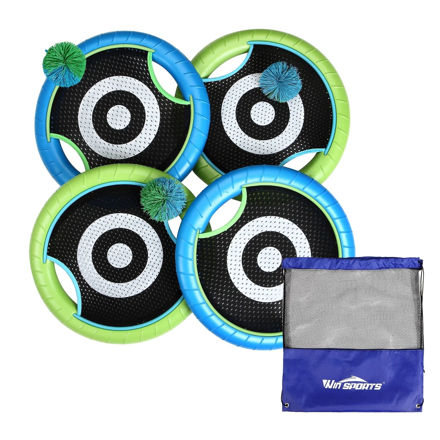 Trampoline Paddles for 4 Players, Bouncy Disc Paddle Ball Game Frisbee Set Q40243