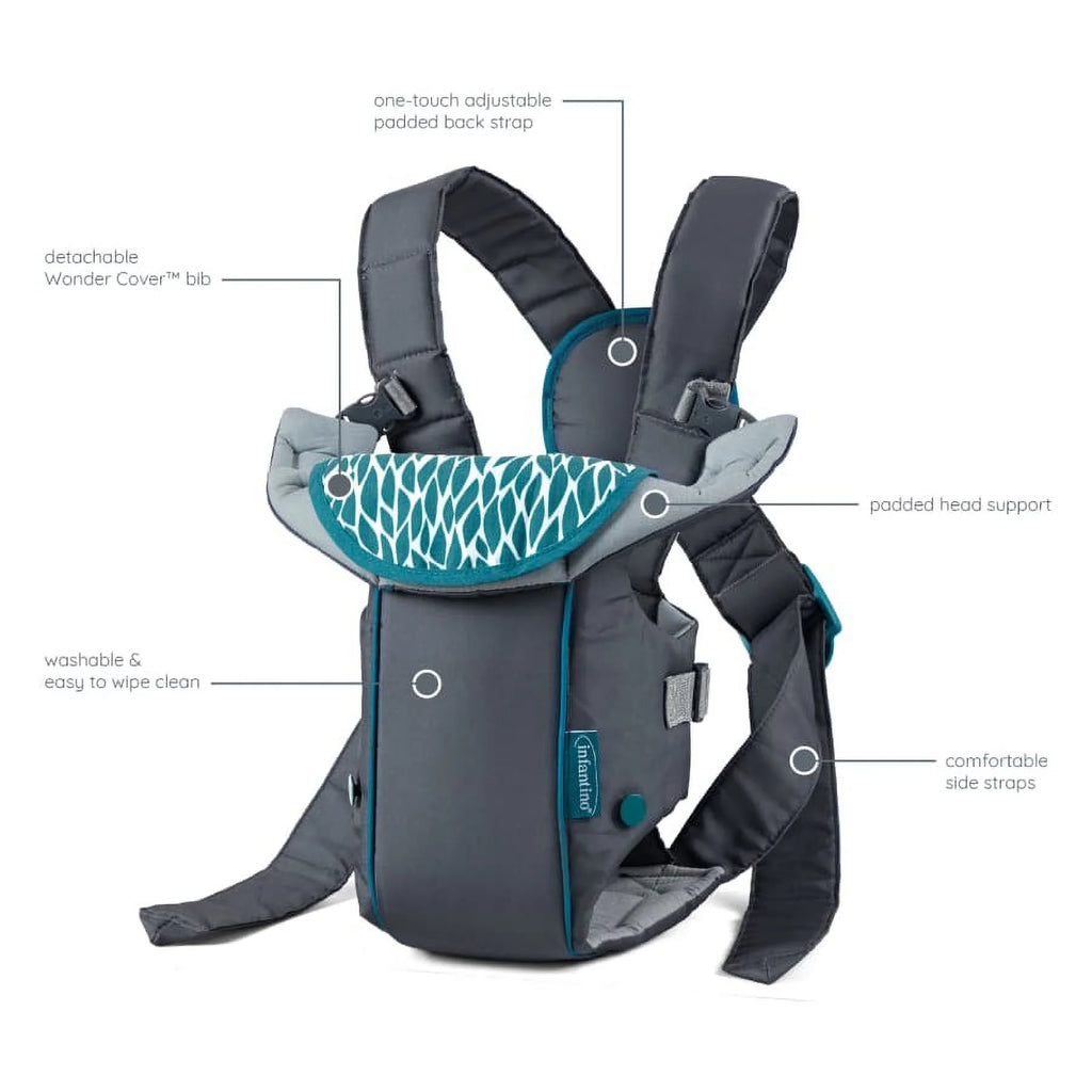Gray 2-Position Baby Carrier with Wonder Cover Bib Q753089