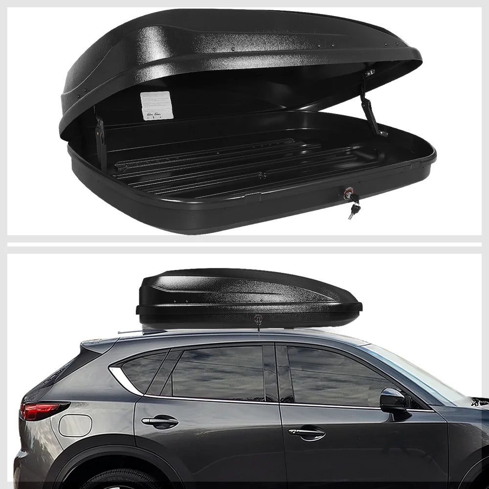 SUV Cargo Top Box Carrier Rooftop Storage Luggage with Lock with Cross Bar (55"L X 34.5"W X 14"H) N74085