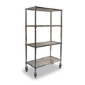 Chrome Silver Wire Cart, 4 Shelf Z807