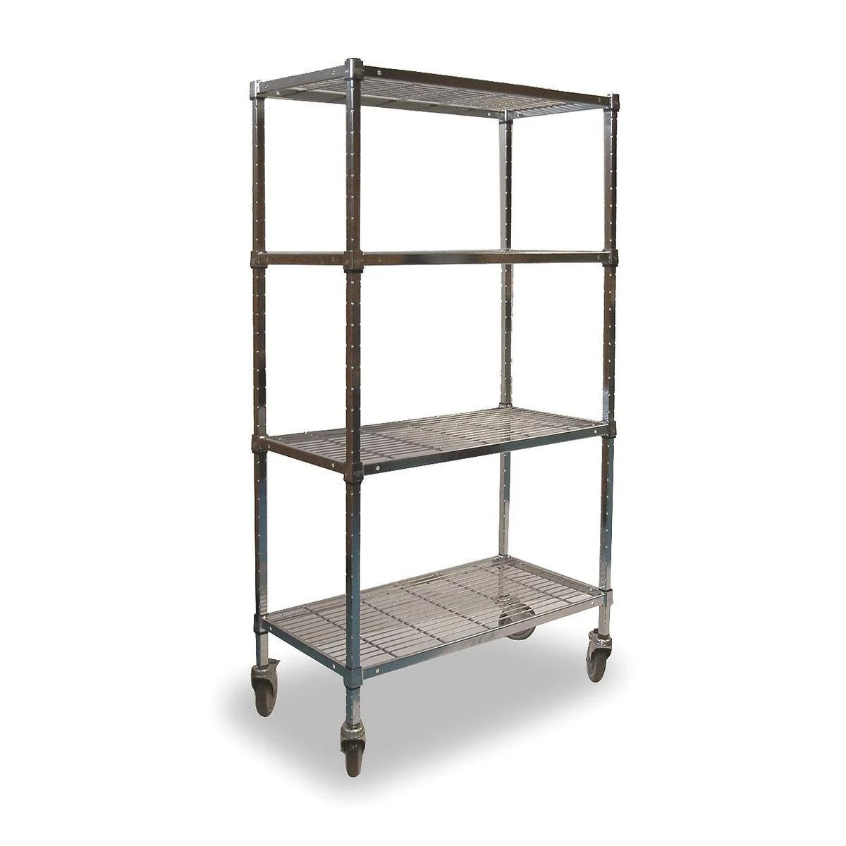 Chrome Silver Wire Cart, 4 Shelf Z807