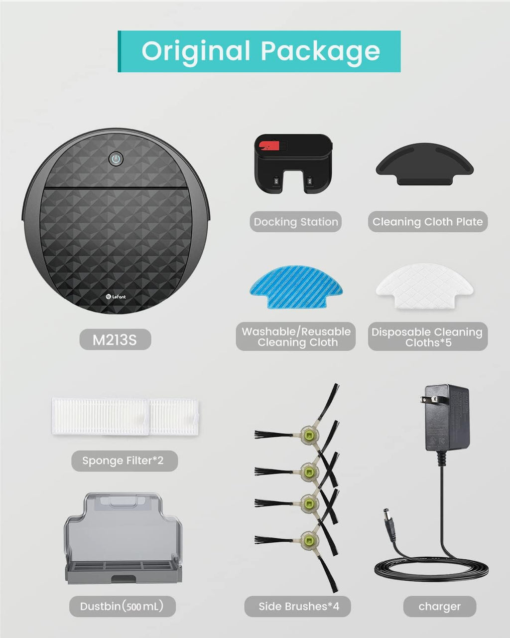 Robot Vacuum and Mop Combo, 3200Pa Suction, 150Mins Runtime I7324