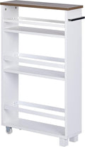 White 4 Tiers Slim Rolling Storage Cart R44269