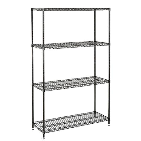 Black Epoxy Wire Shelving Unit V80469