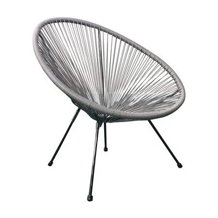 Gray Oval Acapulco Weave Lounge Chair, 3 Piece Set J438193
