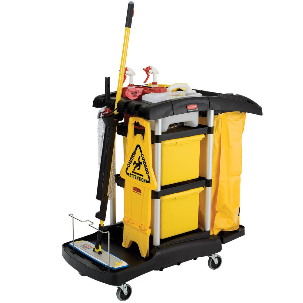 Black Microfiber Cleaning Carts X5580