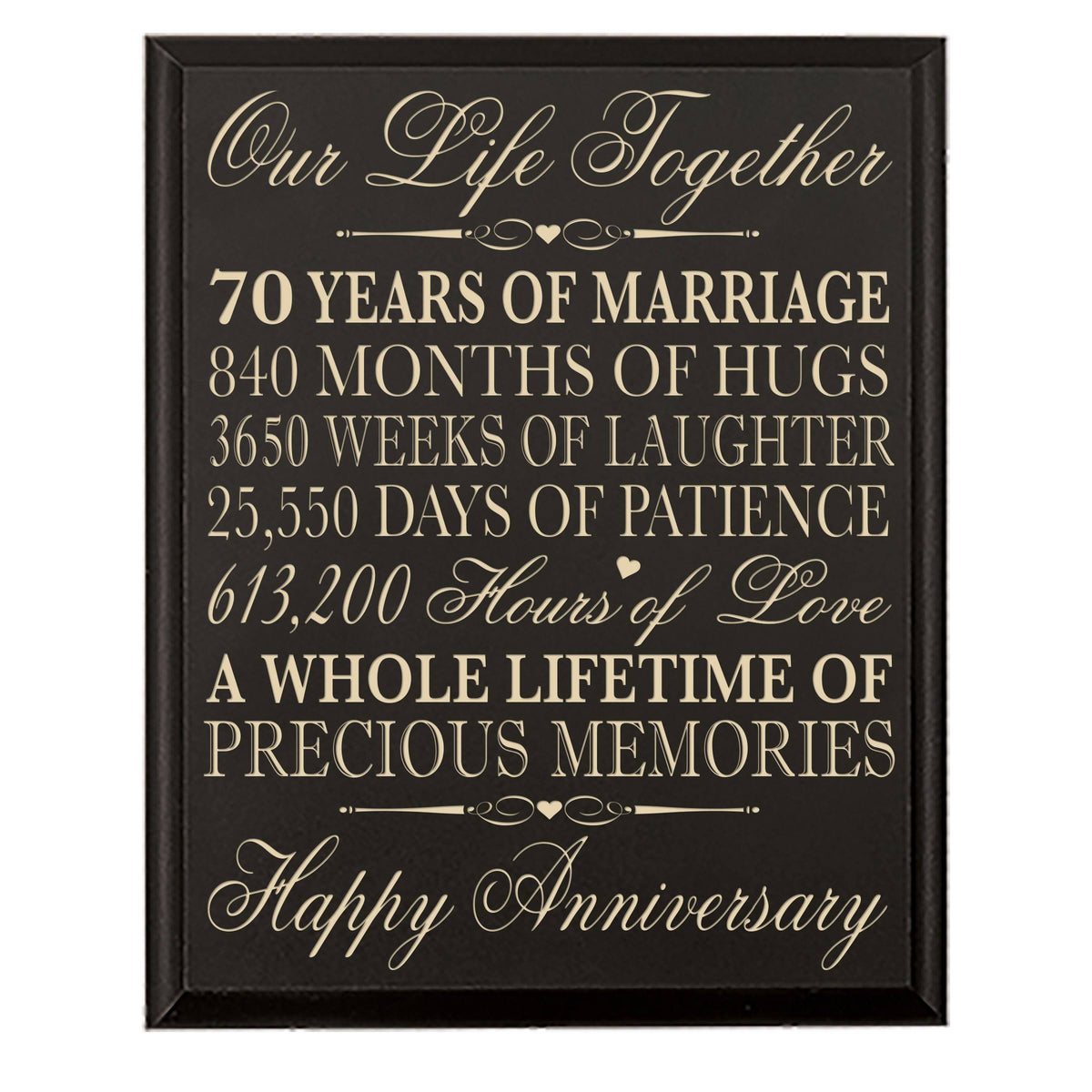 70th Wedding Anniversary Wall Plaque I7387