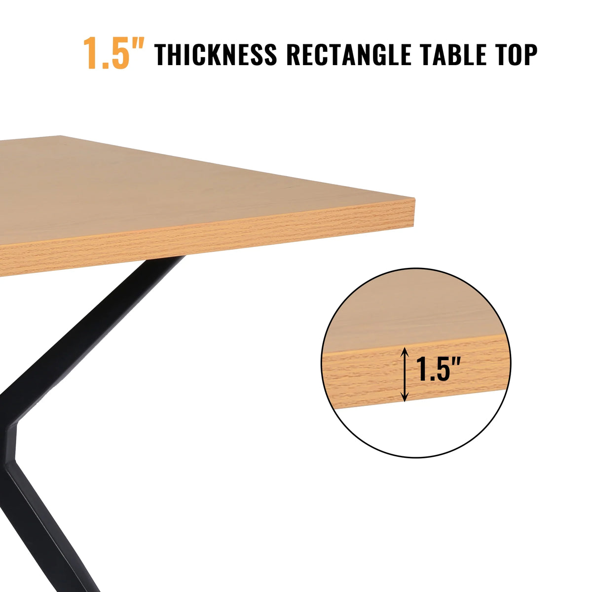 48"x30" Dining Table with Solid Metal Legs C680
